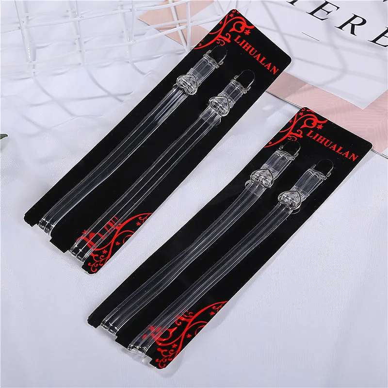 Transparent Invisible Bra Straps TPU Stripe Texture Adjustable Heart Buckle Underwear Straps For Women Lingerie Accessories