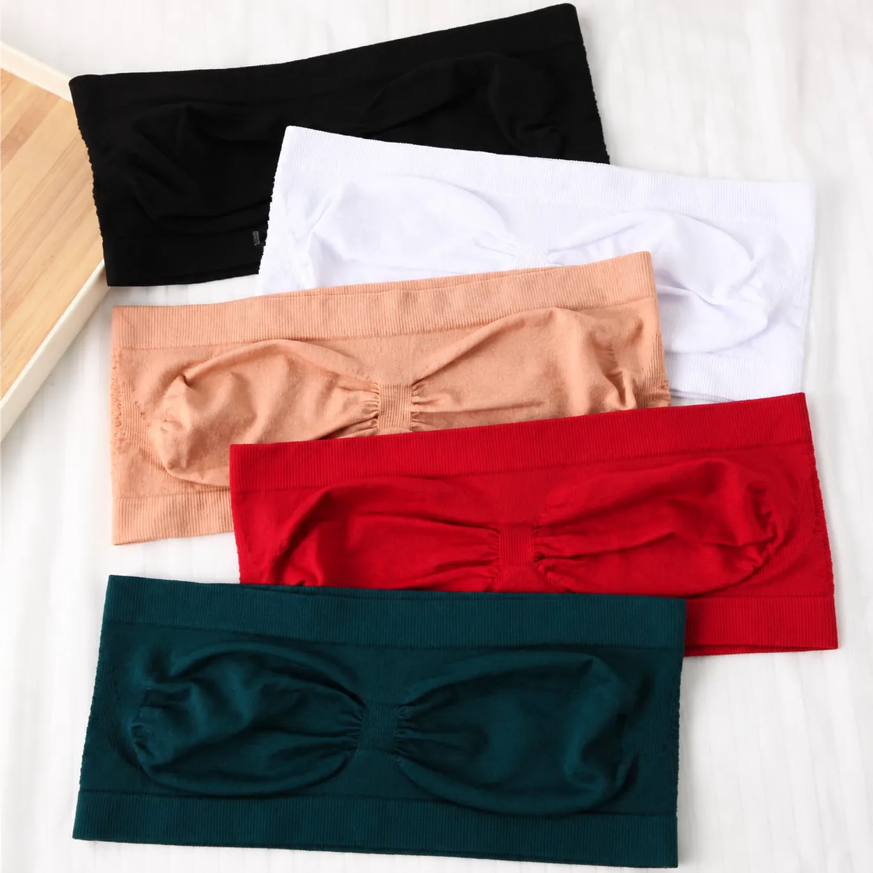 Soutien-Gorge Bandeau Sans Bretelles Pour Femmes Top Tube Sans Couture Plissé Lingerie Sous-Vêtements Extensibles Respirants Sans Fil Pour Un Usage Quotidien