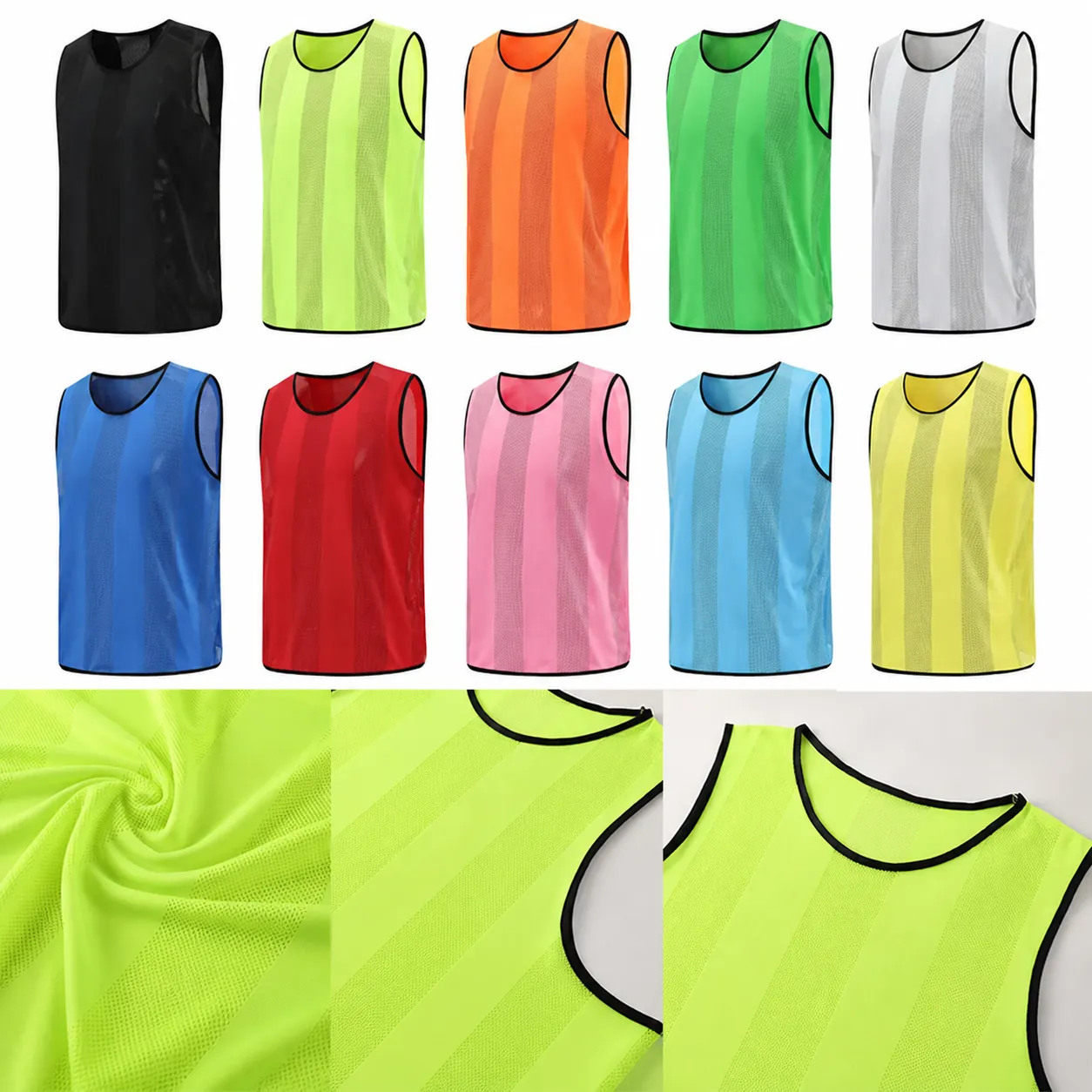 Atmungsaktive Mesh Fußball Trainingsweste Sportliches Trikot Scrimmage Pinny Für Mannschaftssport Schule Erwachsene Kinder Training Top
