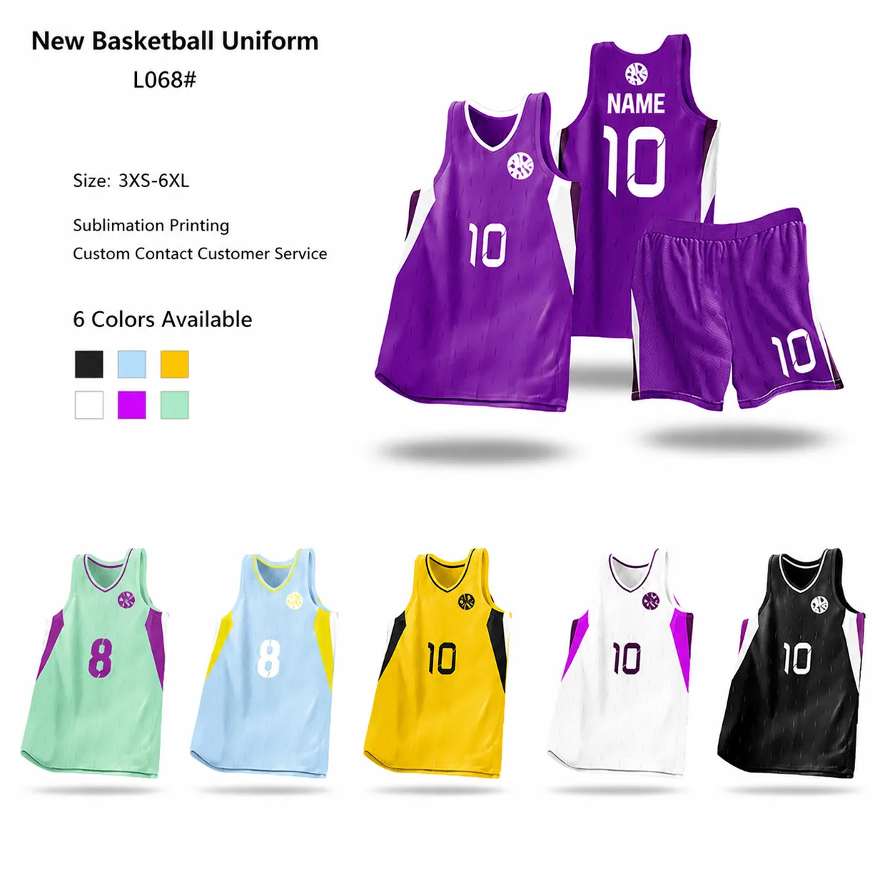 Maillot de Basket Unisexe Séchage Rapide Respirant Top And Bottom Sans Manches Uniforme Sport Entraînement Hommes Femmes Enfants