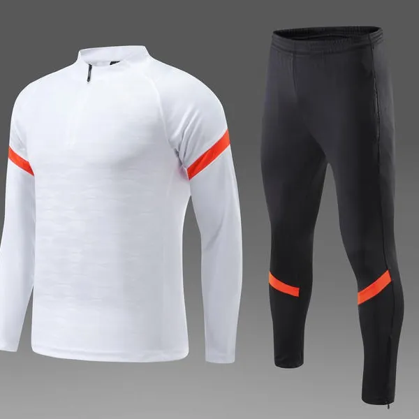 Survêtement de Football Unisexe Enfants Adultes Polaire Manches Longues Top And Bottom Uniforme de Football 1003 Sportif Respirant