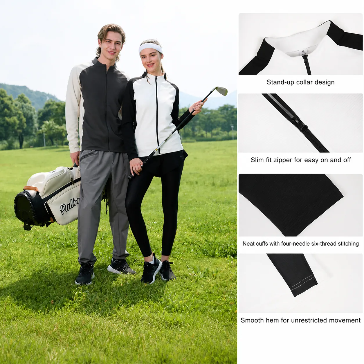 Damen Herren Unisex Lässig Sportlich Gestrickt Jacke Kontrastfarben Schlanke Passform Stehkragen Reißverschluss Outdoor Camping Top