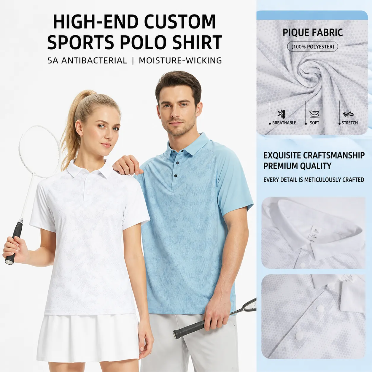 Quick Dry Breathable Sport Polo Shirt For Men Women Short Sleeve Polyester Mesh Athletic Tennis Outdoor Casual Top