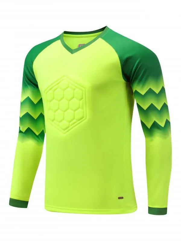 Professional Soccer Goalkeeper Jersey Padded Training Set Long Sleeve Honeycomb Protection Shirt And Pants For Men Kids