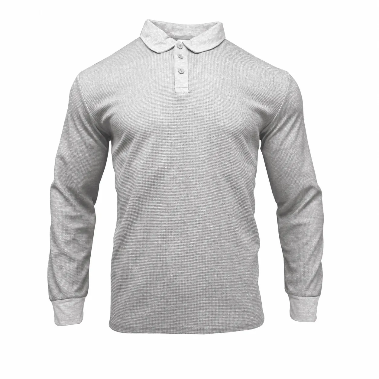 Polo da Uomo Casual a Manica Lunga in Maglia a Nido d'Ape Vestibilità Larga in Poliestere con Bottoni Colletto a Risvolto Tinta Unita Traspirante Comodo Abbigliamento