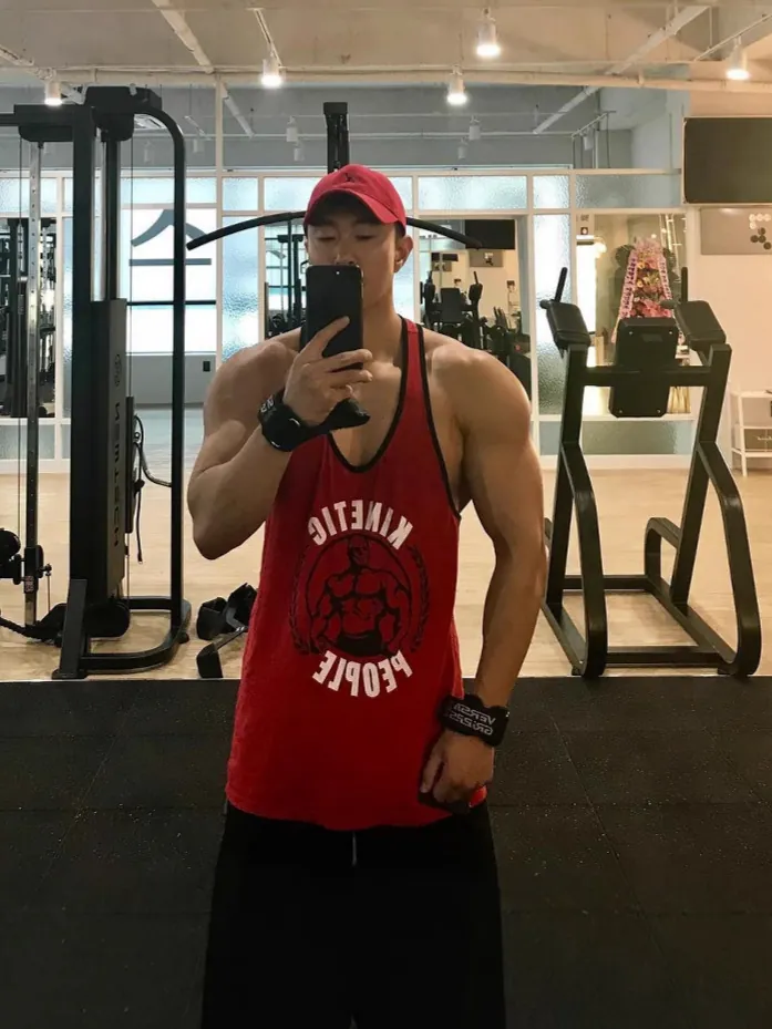 Herren Fitness Baumwolle Stringer Tank Top Muskel Bodybuilding Bedrucktes Ärmelloses Hemd Gym Training Laufen Sportswear Top