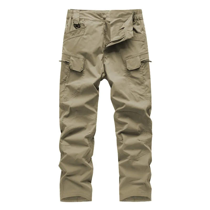 Men's Casual American Straight Leg Cargo Pants Loose Fit Multi Pocket Stretch Tactical Utility Workwear Bottoms