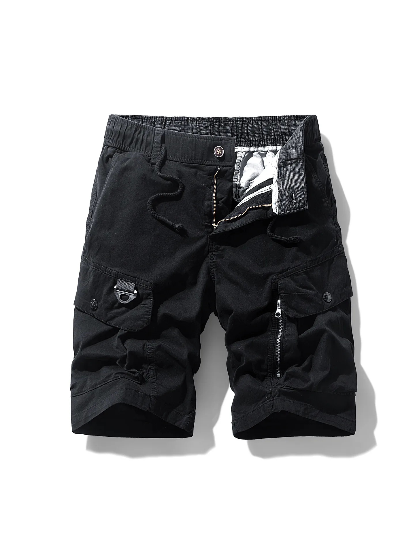 Short Cargo Décontracté pour Hommes Multi-Poches Mélange de Coton Été Séchage Rapide Streetwear Coupe Large Bas