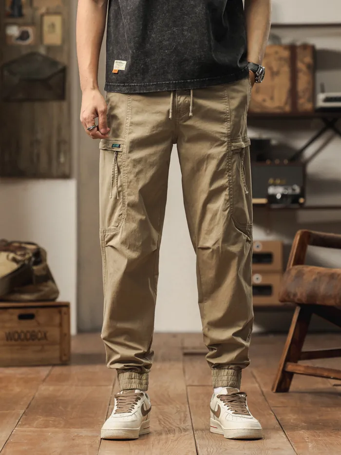 Ανδρικό Ιαπωνικό Ρετρό Techwear Παντελόνι Cargo Πολλαπλές Τσέπες Jogger Μείγμα Βαμβακιού Casual Παντελόνι για Μόδα Εξωτερικού Χώρου