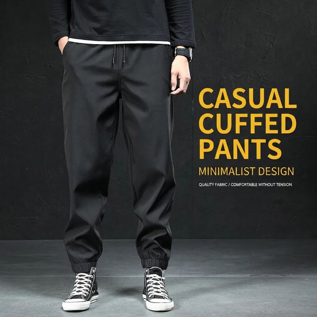 Ανδρικό Casual Cargo Jogger Παντελόνι Πολυεστέρας Μέση με Κορδόνι Μονόχρωμο Άνετη Γραμμή Παντελόνι Φόρμας Streetwear Αστικό Στυλ Ανδρικό
