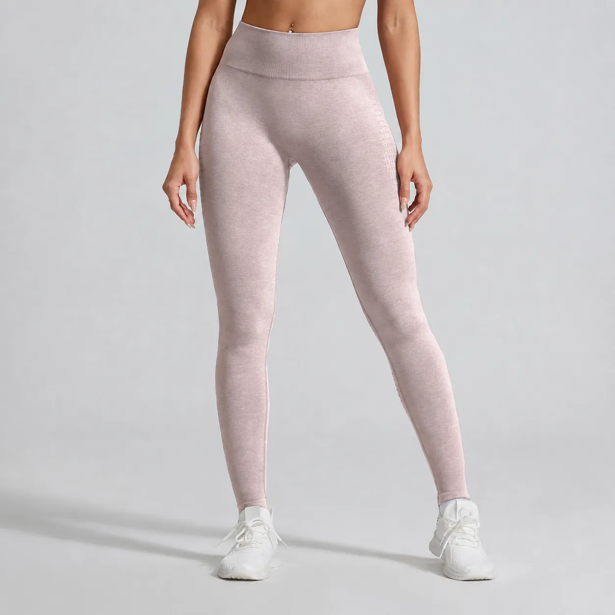 Dames Naadloze Yoga Broek Hoge Taille Kationische Zachte Jacquard Fitness Leggings Enkellengte Butt Lifting Gym Trousers