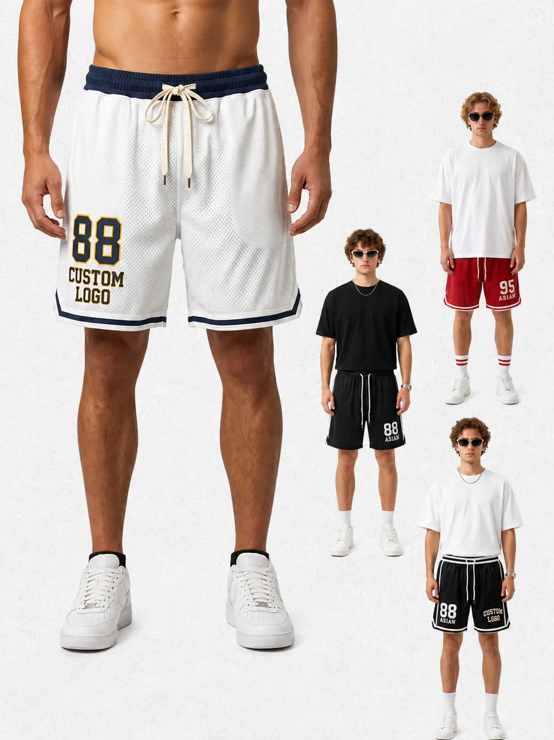 Herren Schnelltrocknend Mesh Sport Shorts Sublimationsdruck Atmungsaktiv Locker Athletische Hosen Für Sommer Laufen Training Lässige Gym Shorts
