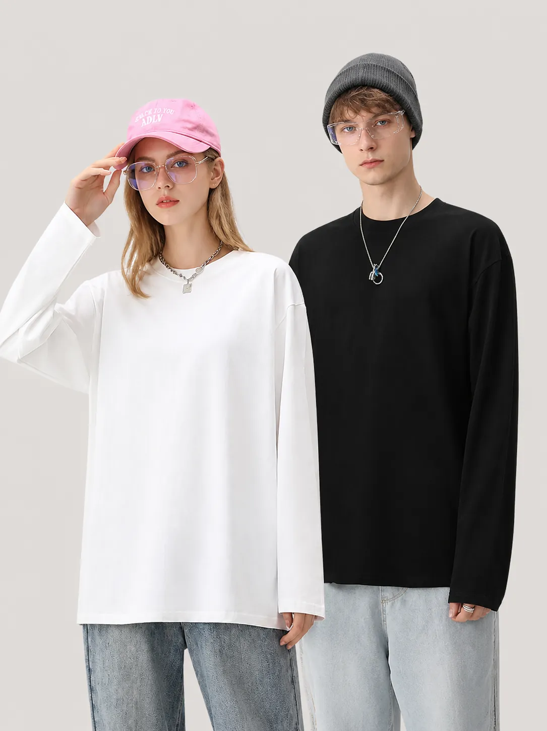 Herren Schwere 100 Prozent Baumwolle Langarm T-Shirt Lockere Passform Lässig Rundhalsausschnitt Einfarbig Top Weich Atmungsaktiv Herbst Mode Streetwear Plain Tee Für Herren