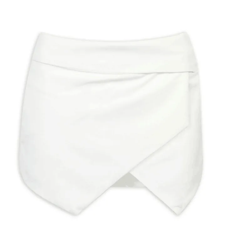 Elegante Damen Hosenrock Mit Hoher Taille Und Unregelmäßigem Kreuz Doppelschichtige Asymmetrische Polyester Shorts Für Den Alltag