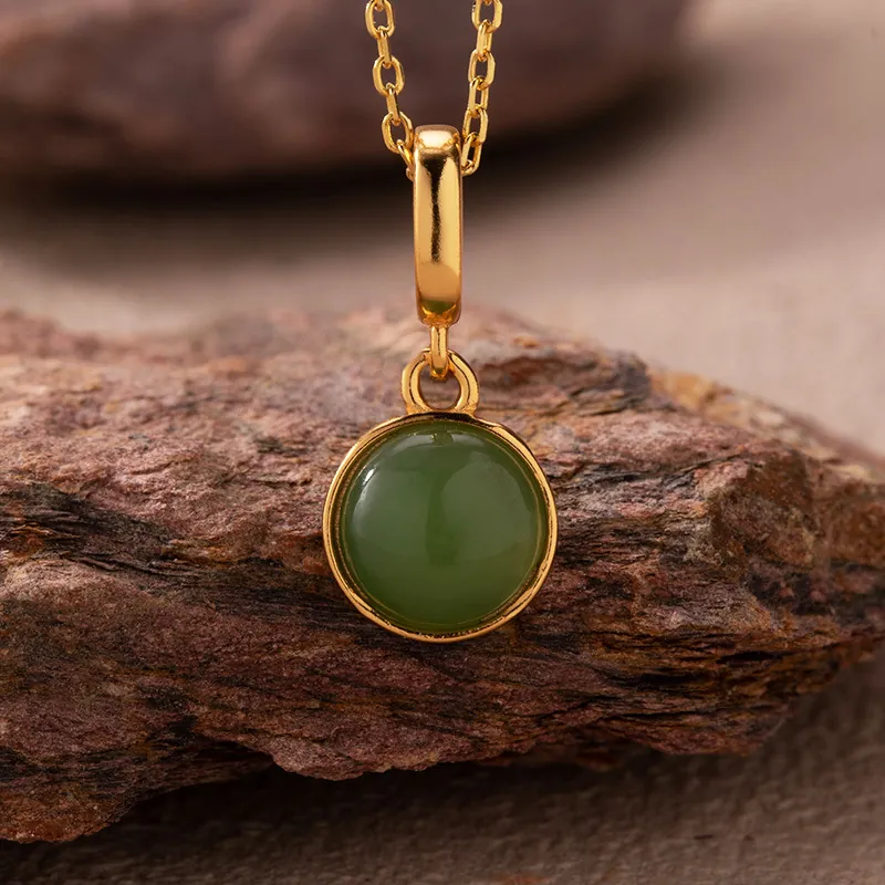 925 Sterling Silver Natural Jasper Red Agate Tiger Eye Lapis Lazuli Pendant Necklace For Women Gold Plated Minimalist Clavicle Chain Jewelry
