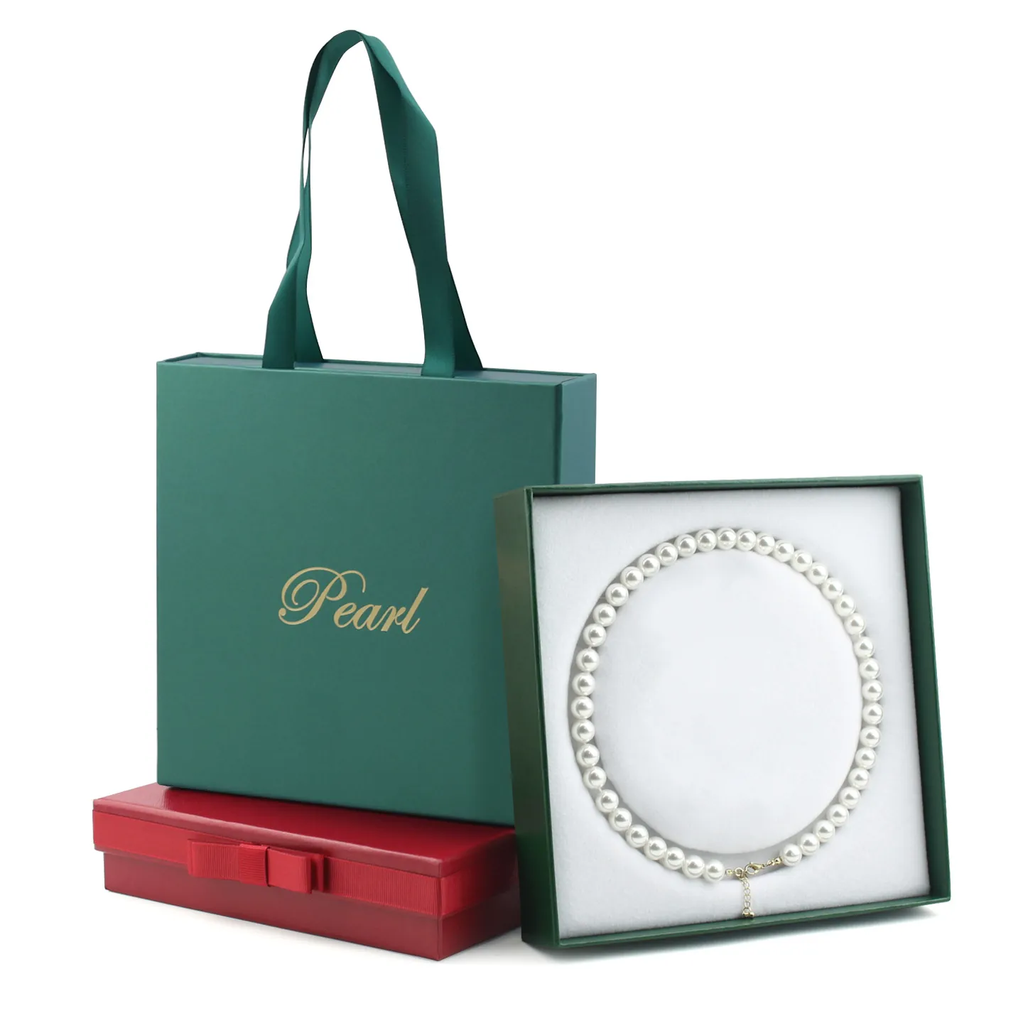 Schmuckverpackung Box Samt Papier Halskette Aufbewahrung Geschenkbox Quadratisch Mit Schleife Tasche Für Hochzeit Jubiläum