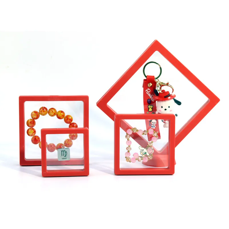 3D Aufhängung Schmuckschatulle PE-Folie Transparent Staubdicht Schmuck Aufbewahrungsbox Für Ohrringe Ringe Armbänder Display Box