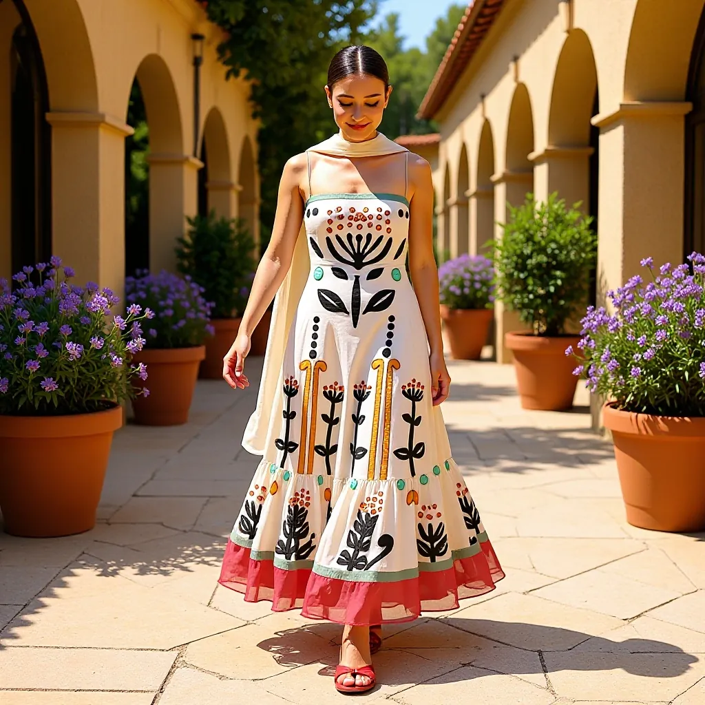 Robe Maxi Ethnique à Broderie Florale en Maille Plissée à Bretelles Spaghetti pour Femmes Vintage Bohème sans Manches Robe Longue en Tulle Top And Bottom