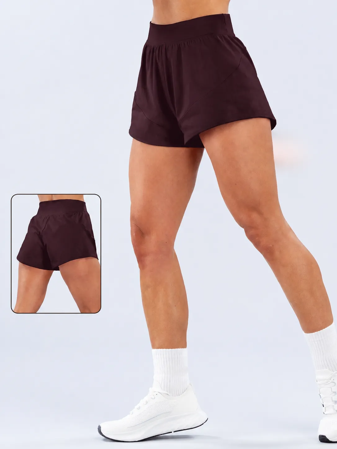 Pantaloncini da Yoga a Vita Alta da Donna Effetto Nudo Spazzolato Pantaloncini da Palestra Asciugatura Rapida Running Workout Bottom