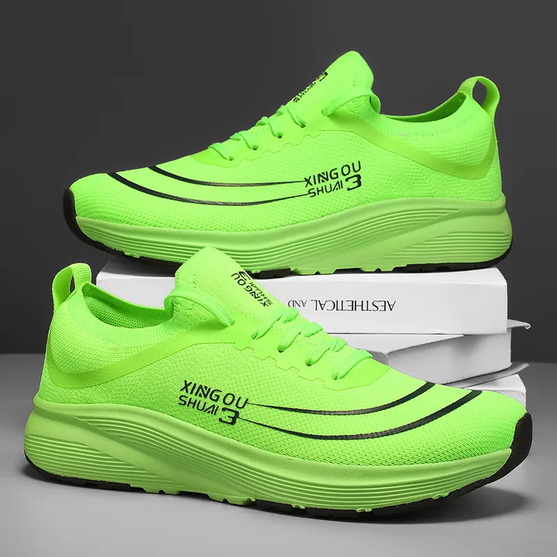 Herren Leichtgewicht Atmungsaktiv Laufschuhe Mesh Breite Zehenpartie Dicke Sohle Casual Sport Sneaker Für Marathon Jogging