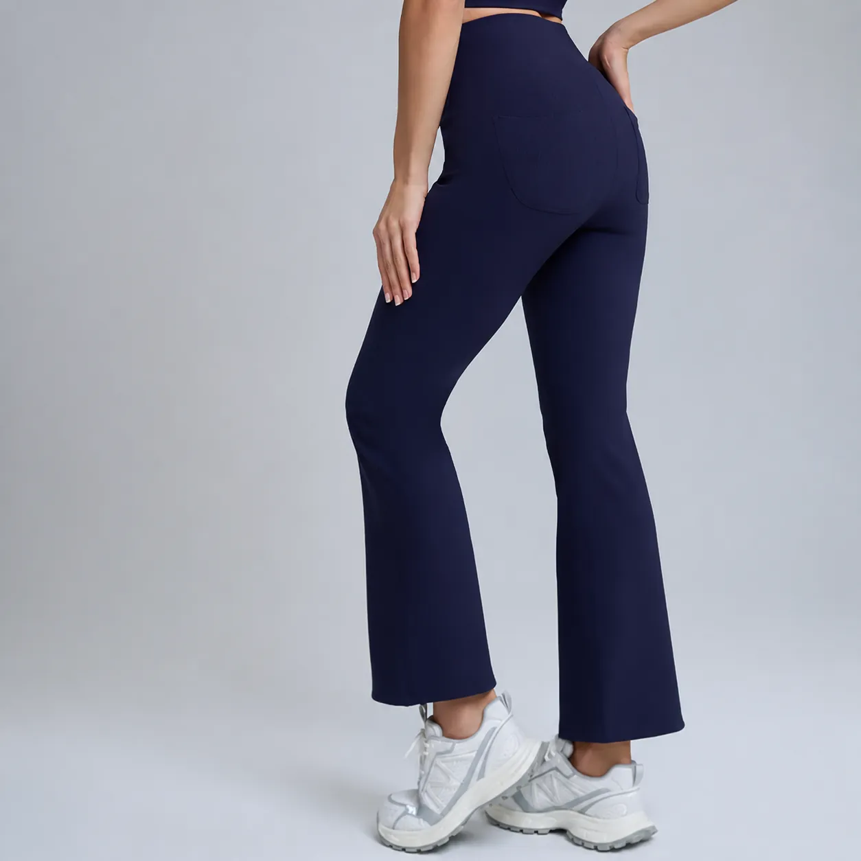 Pantalon de Yoga Évasé à Taille Haute pour Femmes Galbant Séchage Rapide Respirant Pantalons de Fitness Coupe Ajustée Leggings de Sport
