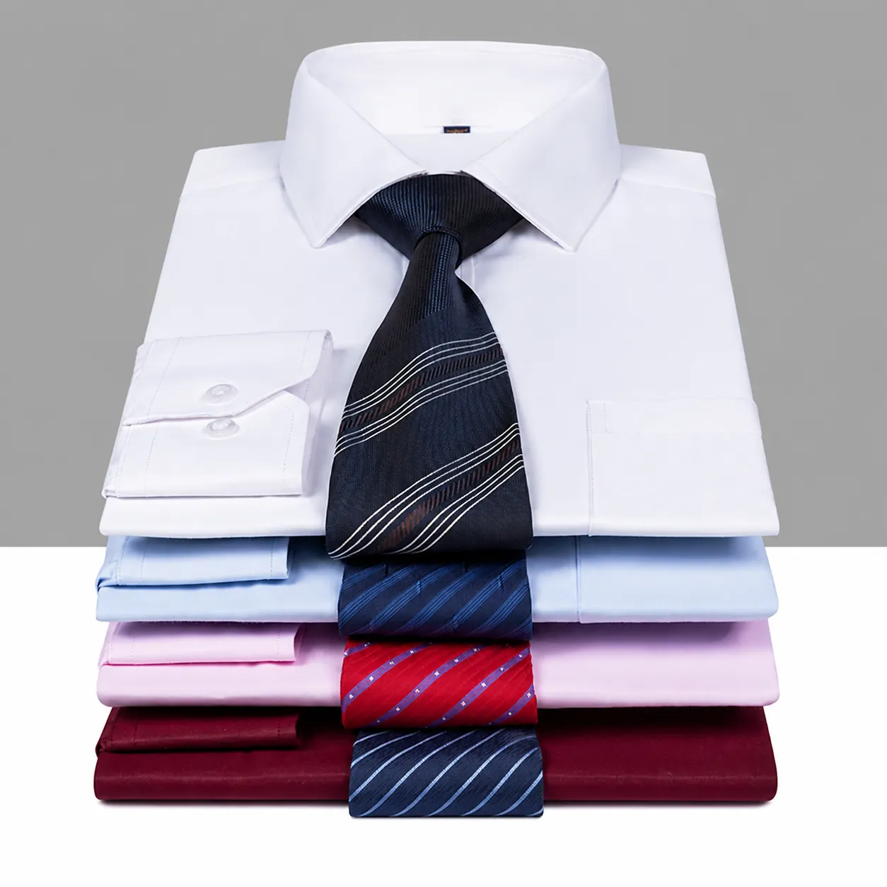 Heren Lange Mouw Slim Fit Zakelijk Casual Overhemd Katoen Polyester Mix Vierkante Kraag Ademend Effen Kleur Formeel Kantoor Werkhemd