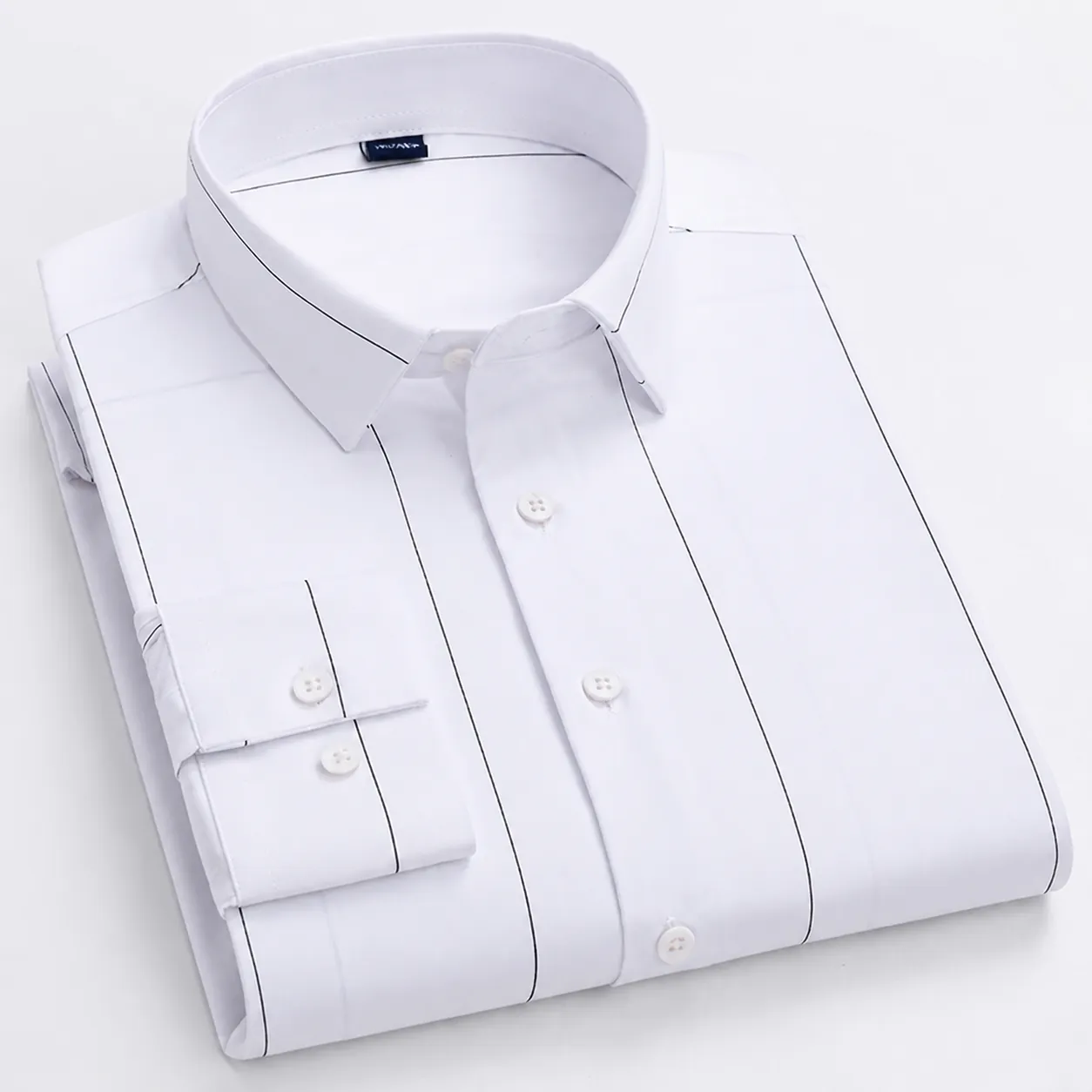 Men's Bamboo Fiber Viscose Striped Long Sleeve Shirt Casual Urban Non-Iron Slim Fit Digital Printed Dress Shirt Breathable Soft Top