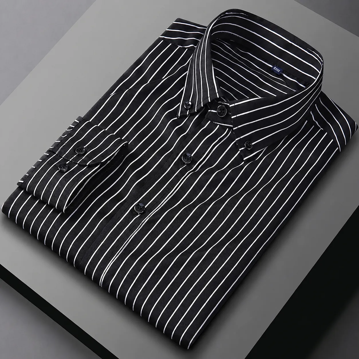 Men's Business Casual Striped Long Sleeve Shirt Non-iron Stretch Slim Fit Button Down Dress Shirt Top For Spring Autumn