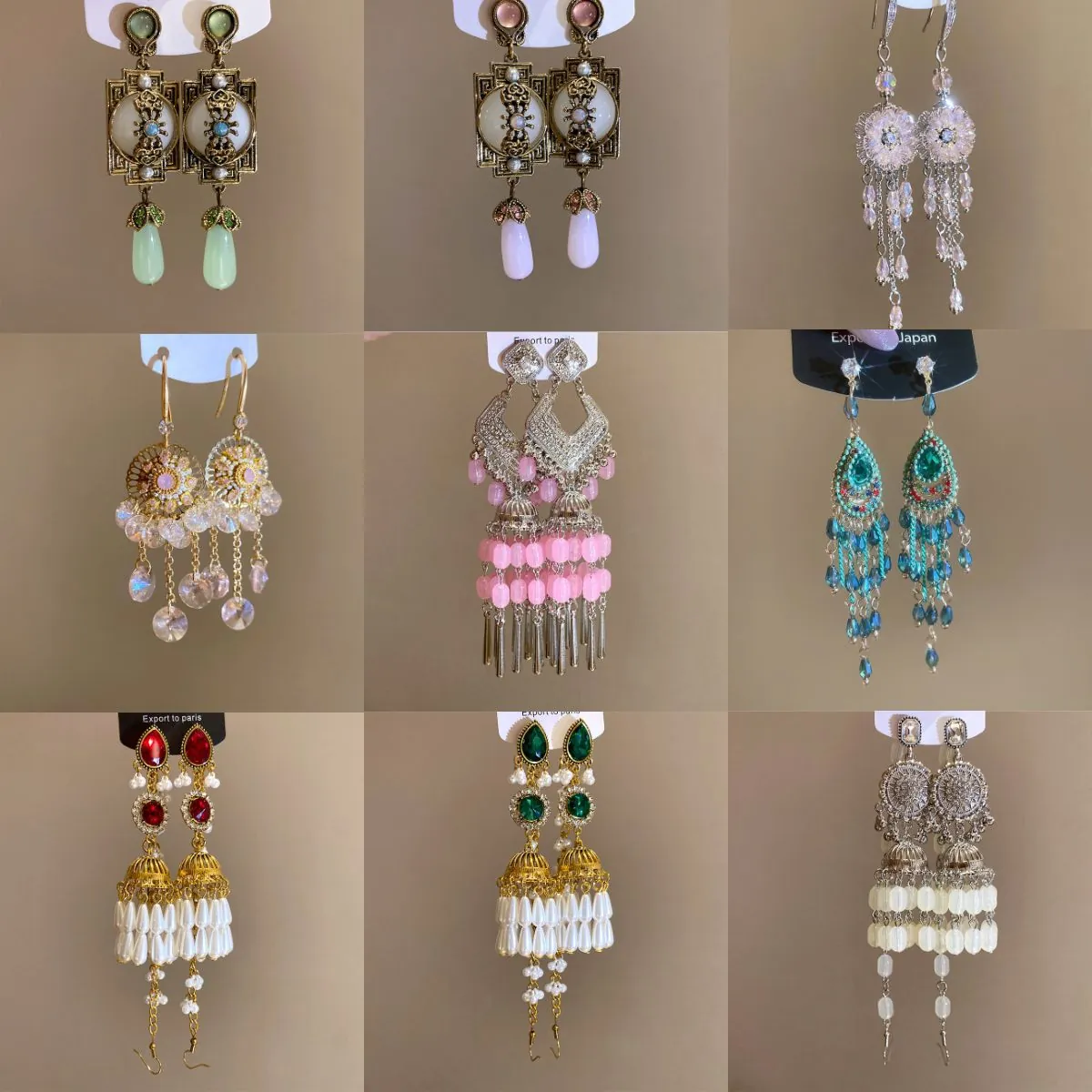Vintage Boucles d'Oreilles Gland Goutte d'Eau avec Strass pour Femme Luxe Alliage Perle Artificielle Boucles d'Oreilles Retrouvailles Bijoux Cadeau