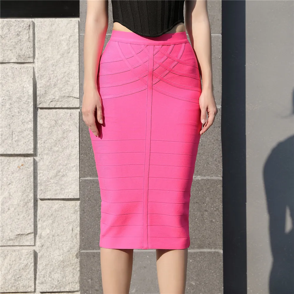Γυναικεία Ψηλόμεση Φούστα Επίδεσμος Bodycon Midi Φούστα Ελαστική Μονόχρωμη Πίσω Φερμουάρ Στενή Σέξι Club Party Κάτω Μέρος