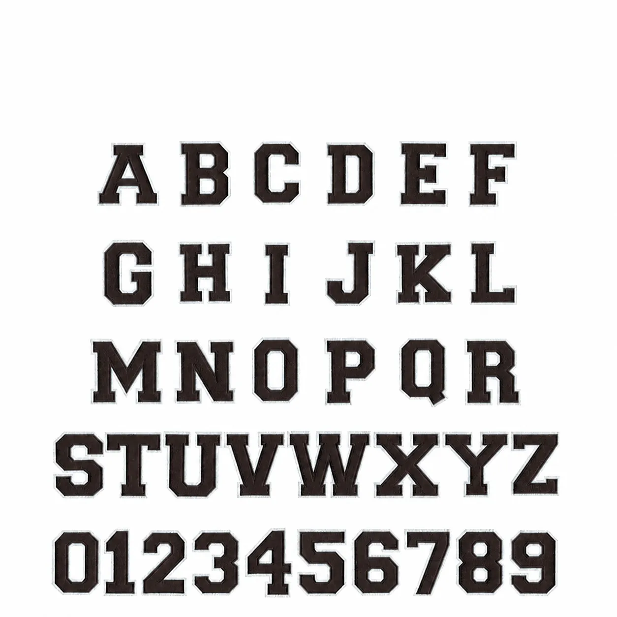 Varsity Style Embroidered Letter Patch Iron On Alphabet Applique For Jackets Backpacks DIY Clothing Decoration Black White