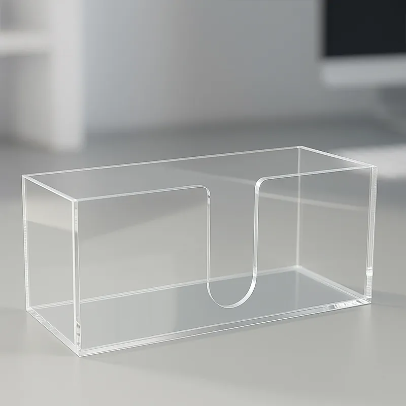 Rectangular Acrylic Tissue Box Transparent Desktop Paper Towel Dispenser U-Shaped Opening Napkin Holder For Bathroom Kitchen