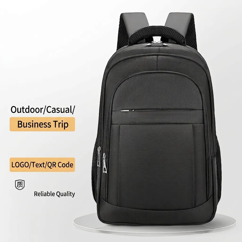 Men's Large Capacity Business Laptop Backpack Oxford Cloth School Bag For Students Travel Daypack Black