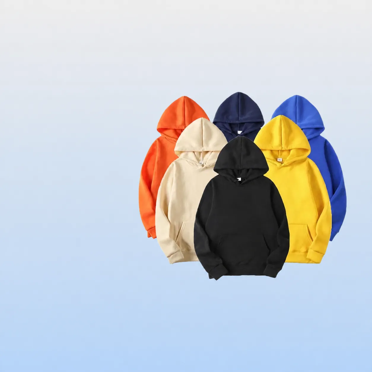 Men's Loose Fleece Lined Hooded Sweatshirt Solid Color Long Sleeve Pullover Sports Hoodie Casual Warm Top