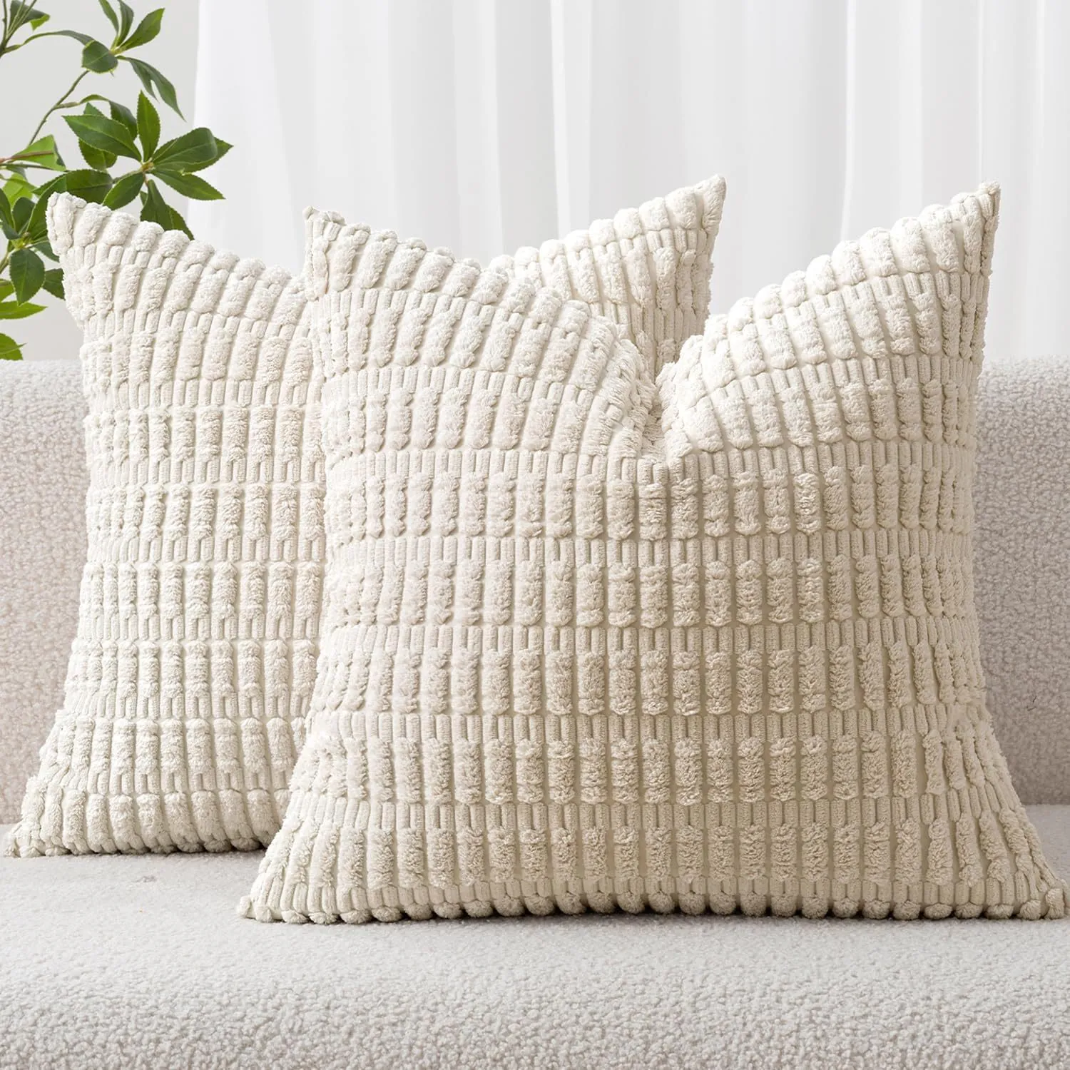 Bohemian Corduroy Striped Wheat Spike Pillowcase For Sofa Living Room Bedroom Modern Minimalist Soft Decorative Throw Pillow Cover