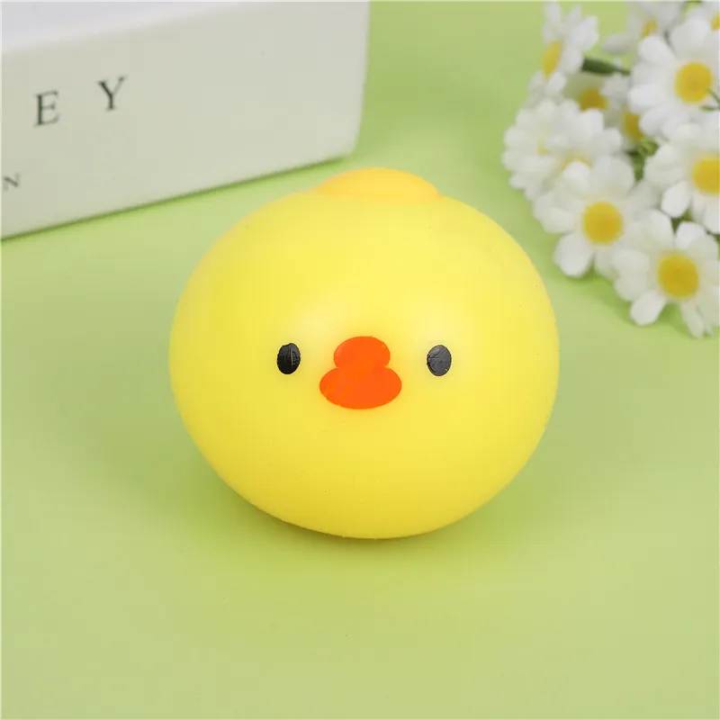 Creative Yellow Chick Squishy Stress Relief Toy Soft TPR Round Chicken Squeeze Ball Cute Decompression Toy For Kids Gift