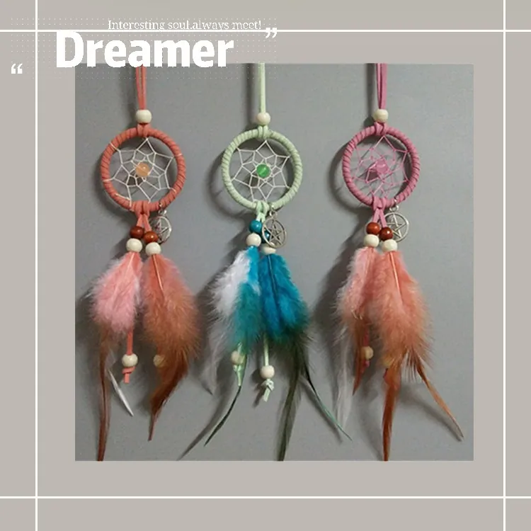 Atrapasueños Indio Hecho a Mano Pluma Carillón de Viento Colgante de Pared Boho Hogar Decoración Ornamento Regalo Para Dormitorio Sala