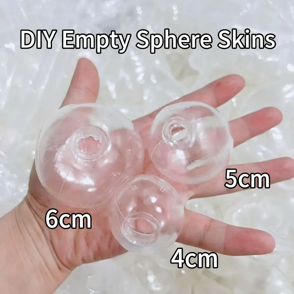 DIY Squishy Hollow Ball Skin TPR Stress Relief Squeeze Toy Accessory Transparent White Handcraft Supplies