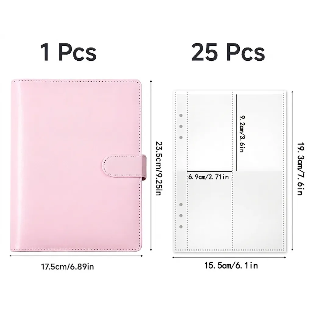 Organizer per Budget A5 in Pelle PU a Fogli Mobili Con Fibbia Magnetica per 100 Giorni Sfida di Risparmio Sistema Planner