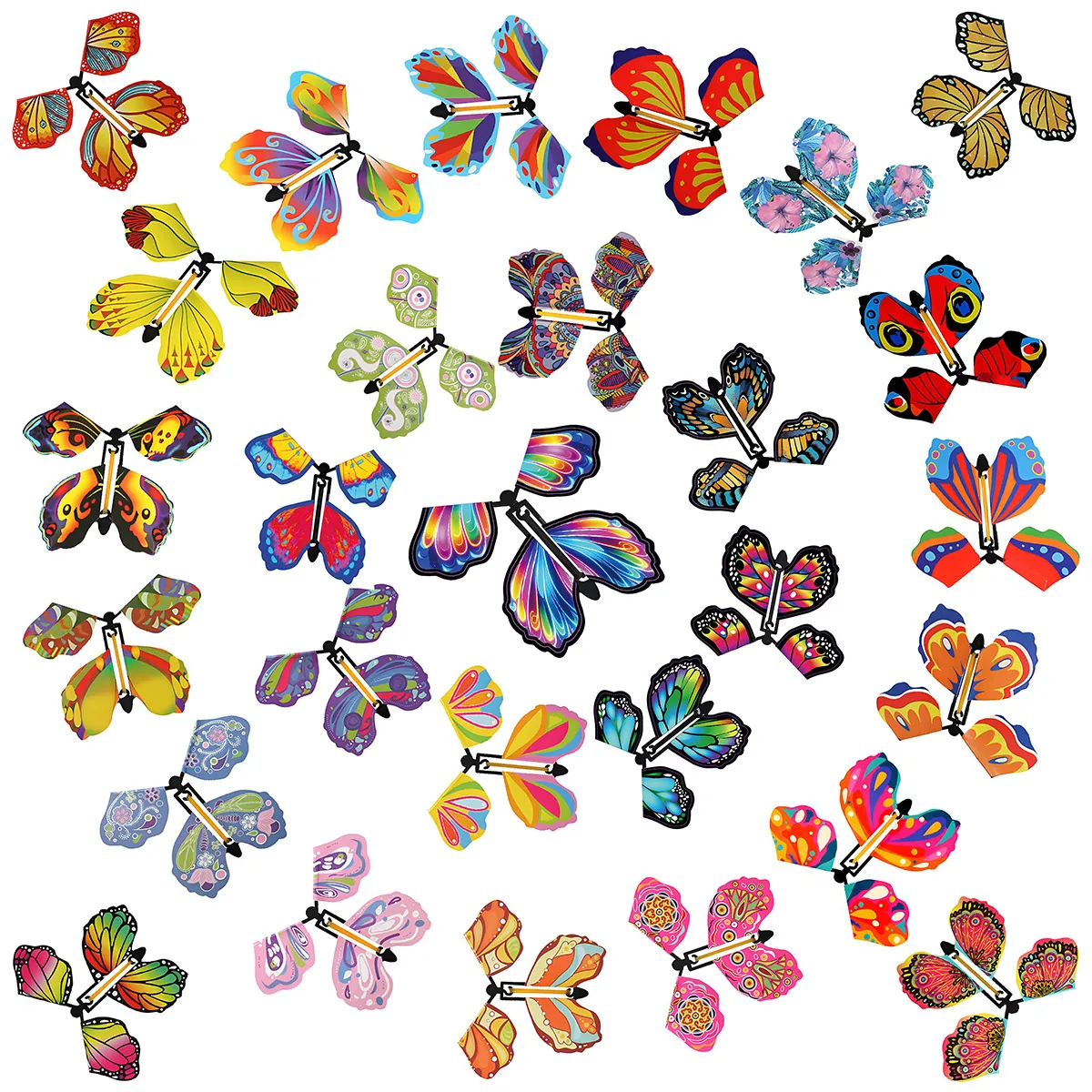 Jouet Papillon Volant Magique Alimenté par Élastique Marque-page en Papier pour Cadeau Surprise Mariage Anniversaire Accessoire de Magie