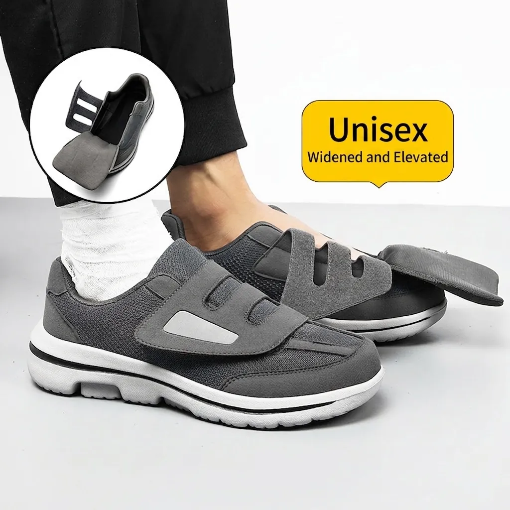 Extra Breite Seniorenschuhe Für Geschwollene Füße Diabetiker Hallux Valgus Damen Herren Atmungsaktive Mesh Klettverschluss Sneaker