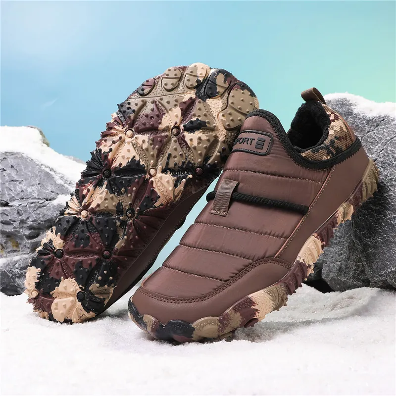 Stivali da Neve Outdoor Invernali per Uomo Donna Foderati in Pelliccia Caldi Scarpe da Trekking Trapuntate Suola in Gomma Stivali