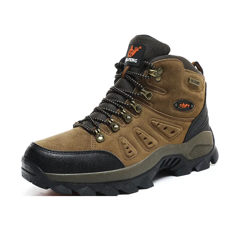 Herren High-Top Wanderschuhe Wasserdicht Rutschfest Outdoor Trekking Stiefel Wildleder Kunstleder Professionelle Kletterschuhe Für Bergsteigen Reisen Abenteuer