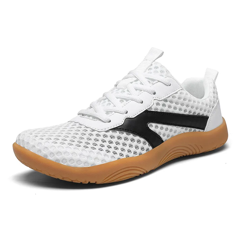 Herren Barfußschuhe mit breiter Zehenbox Atmungsaktive Mesh Casual Schuhe für breite Füße Übergröße 48 Sommer Sport Wanderschuhe