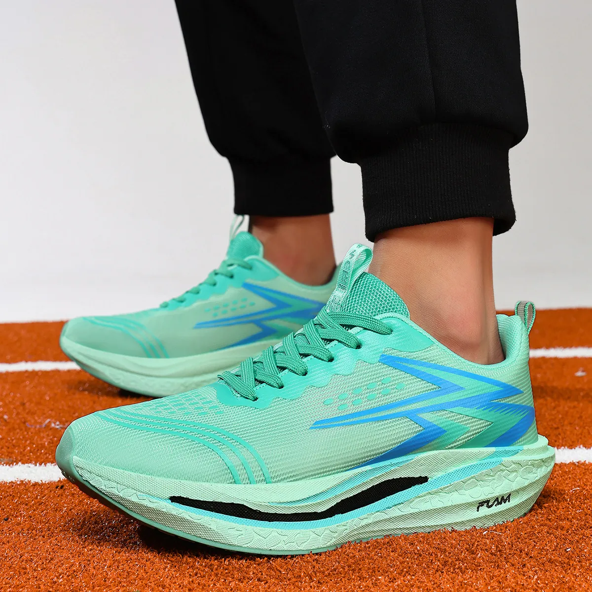 Professional Carbon Plate Running Shoes For Men Teens Breathable Mesh Shock Absorption Athletic Sneakers Racing Shoes