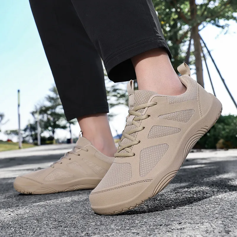 Zapatos de Pies Descalzos con Punta Ancha para Hombre Zapatillas de Senderismo Informales al Aire Libre Malla Transpirable PU Suela de Goma Zapatillas de Moda para Hombre Caminata Diaria Correr