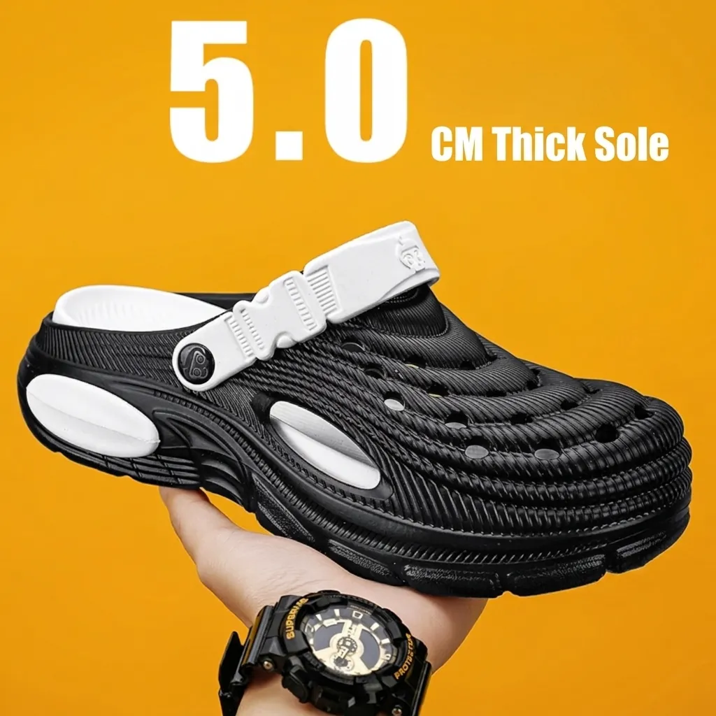 Pantofole da Spiaggia Unisex in EVA a Suola Ispessita Scarpe Antiscivolo a Punta Chiusa Sabot Effetto Nuvola per Esterni e Interni
