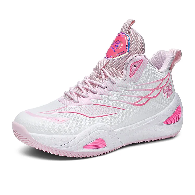 Unisex Mesh Basketball Shoes Asymmetric Colorway Breathable Non Slip Lightweight Training Sports Sneakers For Teenagers