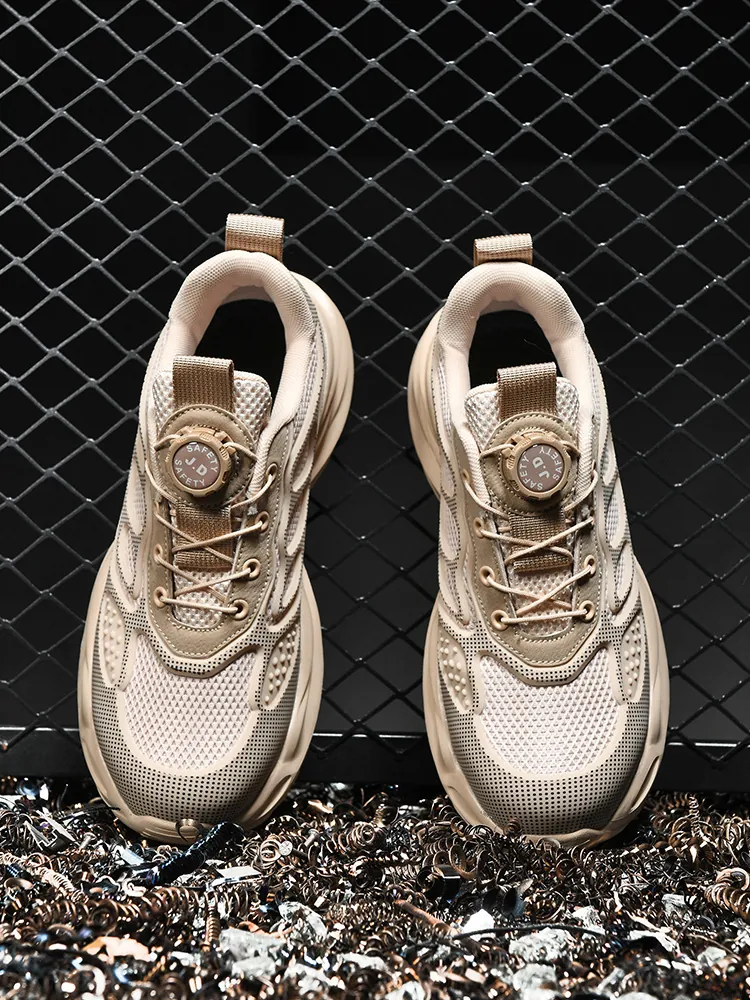 Zapatos de Seguridad para Hombre y Mujer Hebilla Giratoria Punta de Acero Anti-aplastamiento Anti-perforación Zapatillas