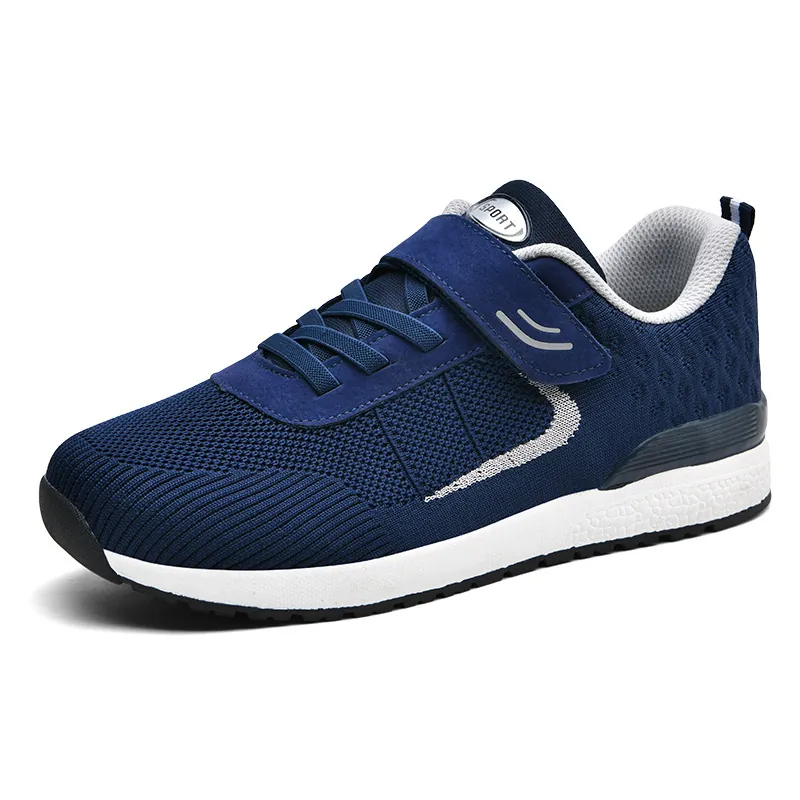Breathable Flyknit Running Shoes For Men Women Lightweight Mesh Walking Sneakers With Hook And Loop Closure Casual Sport Footwear